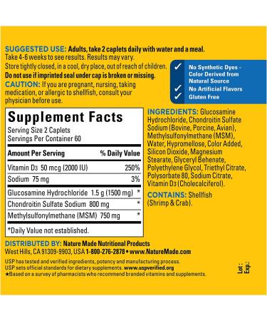 Nature Made Glucosamine Chondroitin Complex with MSM - 120 Caplets (60 Day Supply) - Buy Online on GoSupps.com