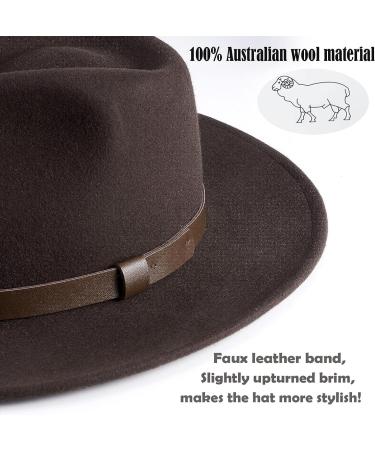 MIX BROWN Australian Wool Outback Cowboy Hat | Crushable Wide Brim Western Style | Coffee 7 3/8 - Buy Online on GoSupps.com