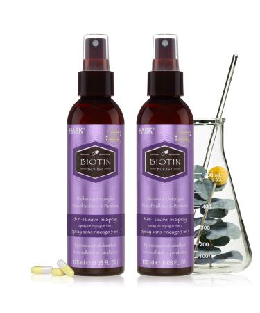 HASK Thickening BIOTIN 5-in-1 Leave In Conditioner Spray for all hair types color safe gluten free sulfate free paraben free - BIOTIN 2 PIECE SET