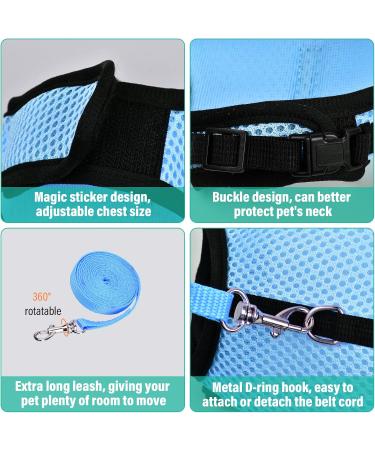 Tibapla Adjustable Rabbit Dishes & Leash for Small Pets - Mesh Bunny & Kitty Dish (Medium Blue) - Buy Online on GoSupps.com
