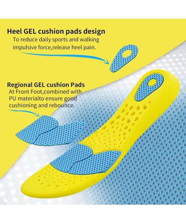 Insoles for Men & Women - SoftComfort Gel Cushioning Breathable Shock-Absorption Shoe Inserts (XL Sizes 11-14 Men 12-14.5 Women - Buy Online on GoSupps.com