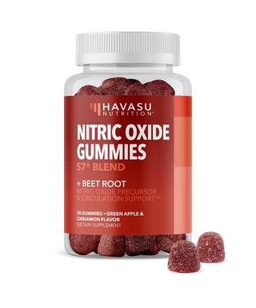 Nitric Oxide Gummies for Men and Women - Nitric Oxide Supplements for Men and Women with L-Arginine and Beet Root - Green Apple and Cinnamon Flavor - 90 Vegan Gluten-Free and Non-GMO Gummies