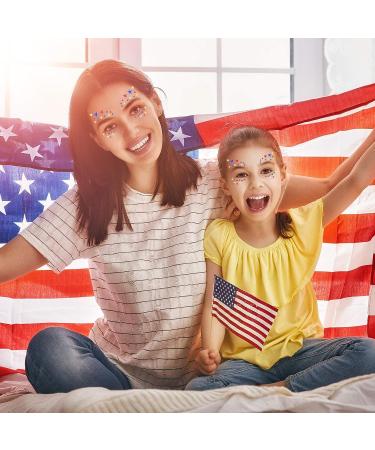 4th of July Patriotic Face Gems - 6 Piece Crystal Stars Rhinestone Eye Sticker Set - Buy Online on GoSupps.com