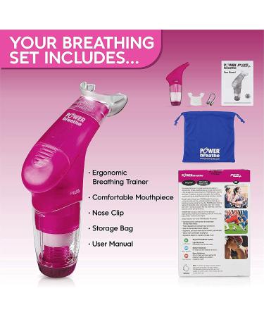 POWERbreathe Pink Handheld Inspiratory Muscle Trainer - Strengthen Breathing Muscles and Lung Capacity - Buy Online on GoSupps.com