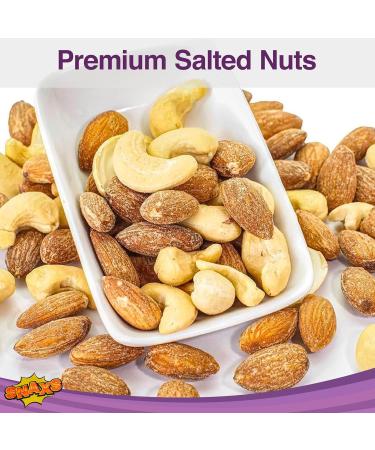 Snaxs Roasted Salted Mixed Nuts 12 x 40g - Almonds Brazil Nuts Cashews Peanuts and Hazelnuts Nuts Snacks - Healthy Kosher Nuts with Fibre Protein and Minerals - Ideal for Snacking - Buy Online on GoSupps.com