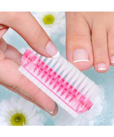 Relaxdays Nail Brush Set of 8 - Double-Sided Hand Brush with Hard Bristles - Pink - Perfect for Home & Travel - Buy Online on GoSupps.com