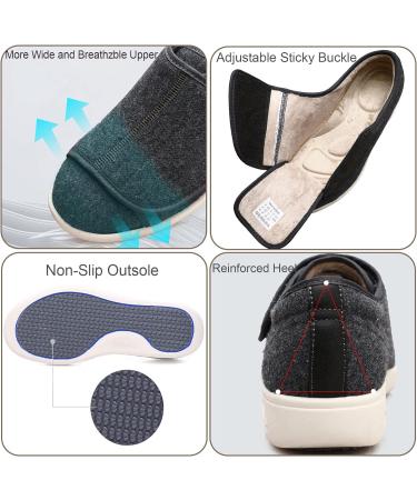 DHIJUPNG Arthritis Swollen Feet Diabetic Shoes | Extra Wide Comfortable Winter Plush Sneakers | Men 9/Women 10 Dark Grey - Buy Online on GoSupps.com