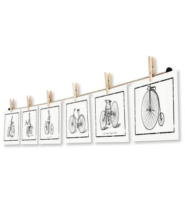 Letoma - photo rope with brackets and suction cups | 100 cm + 8 decorative clips + 2 suction cups |Reflow the natural hemp photole ideal for attachment to windows and other smooth surfaces