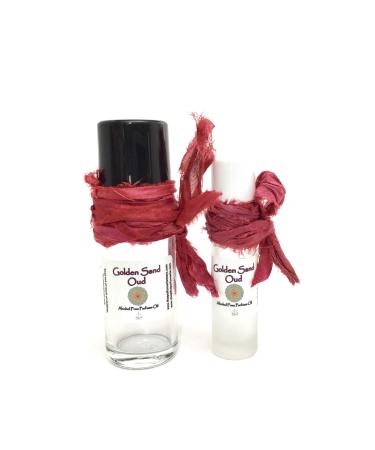 Golden Sand Oud Grade A Perfume Oil Alcohol Free 10ml 1/3 oz. Bottle (White Cap10 ML Rollon) 1 Fl Oz (Pack of 1)