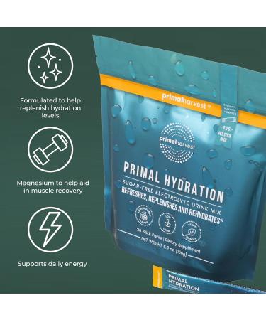 Primal Harvest Electrolytes Powder Packets Primal Hydration Easy Open Packets Energy Drink Mix (Lemon Berry 30 Packs) (1 Bag) - Buy Online on GoSupps.com