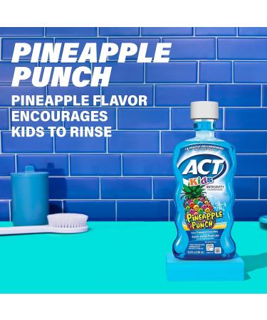 ACT Kids Pineapple Punch Fluoride Rinse 16.9 fl. oz. & ACT Mint Fluoride Mouthwash 18 fl. oz. Bundle with Accurate Dosing Cups - Buy Online on GoSupps.com