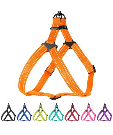 Collardirect Reflecting dog harness size S M L for walks outdoors adjustable for dogs puppies pink black red purple mint green orange blue l orange
