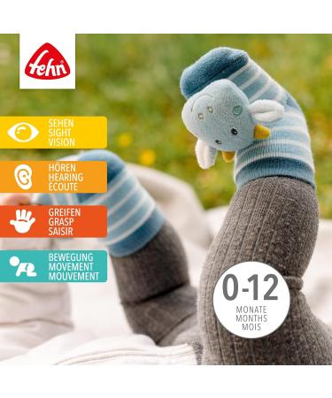 Fehn Badecake Baby Dino - Terry Baby Poncho & Rattle Socks Set for Kids | Cute Baby Dragon Bath Towel & Fun Socks Bundle - Buy Online on GoSupps.com