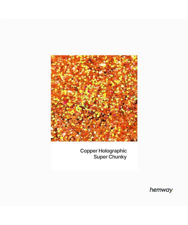 Hemway Eco-Friendly Biodegradable Glitter 100g | Vegan Copper Holographic Sparkle for Face Hair Nails & Festivals - Bio Cosmetic Safe - Buy Online on GoSupps.com