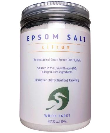 White Egret | Citrus Pharmaceutical Grade Epsom Salt | 30oz