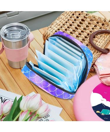 Buy Mermaid-Patterned Menstruation Pad Bag with Zipper - Stylish Tampon & Napkin Storage for Women & Girls - Buy Online on GoSupps.com
