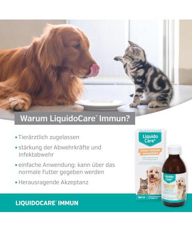 LiquidoCare Immun for Cats & Dogs - Immune System Support Supplement 180ml Tonic with Dosing Cap | International Shipping Available - Buy Online on GoSupps.com