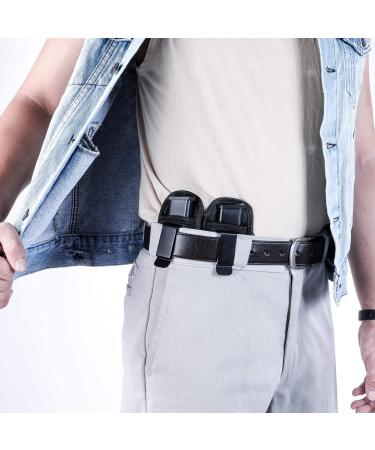 2 Pack Universal Magazine IWB Pouch for Concealed Carry - Fits S&W, Sig Sauer, Ruger, Glock - 9mm .40 .45 .380 .357 - Fits All Pistols - Handgun Ammo Holsters - Buy Online on GoSupps.com