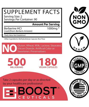 BoostCeuticals Berberine 500mg Natural Metabolism and Blood Sugar Support - Buy Online on GoSupps.com