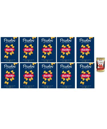 Barilla Piccolini Mini Farfalle small butterfly pasta for children and quick kitchen cooking time 6 minutes 100 durum wheat semolina ideal for sauces salads and soups 10 x 500 g + Italian Gourmet