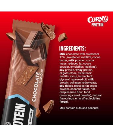 Corny Protein - Chocolate Protein Bars 30% Protein 0% Added Sugars Pack of 18x50g Taste the Power - Buy Online on GoSupps.com