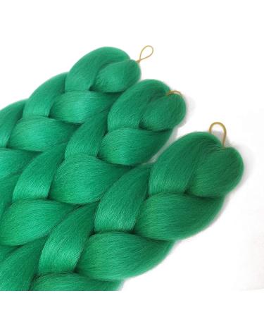 SuCoo Kanekalon Dark Green Braiding Hair Extensions - 24inch 3pcs/lot with Free Gifts | High Temperature Synthetic Fiber for Crochet Twist Braids - Buy Online on GoSupps.com