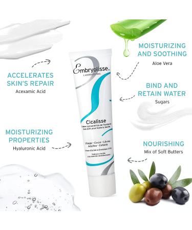 Embryolisse Cicalisse Restorative Skin Cream 1.35 Fl Oz - Hyaluronic Acid Moisturizer for Face, Body, and Lips - Accelerate Skin Restoration - All Skin Types - Buy Online on GoSupps.com