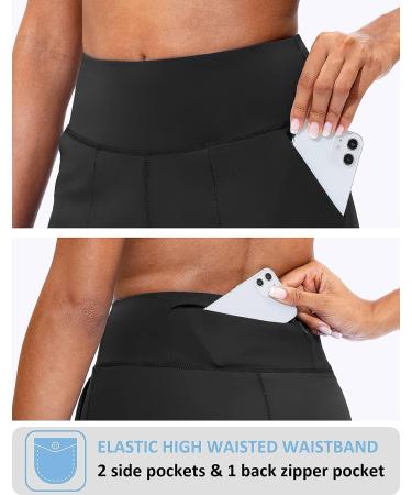 SANTINY Women's High Waisted Bermuda Shorts with Zipper Pocket - Black Large - Buy Online on GoSupps.com
