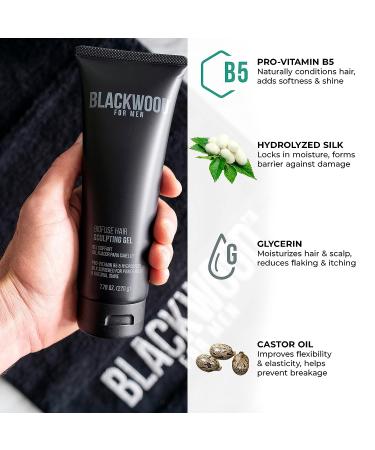 Blackwood For Men BioFuse Hair Sculpting Gel - Vegan & Natural Styling Product for All Hair Types - Long Lasting Hold - Sulfate & Paraben Free - Cruelty Free - 7.76 Oz - Buy Online on GoSupps.com