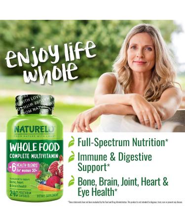 NATURELO Whole Food Multivitamin -  Multivitamin for Women 50 - 240 Vegan Capsules - Buy Online on GoSupps.com
