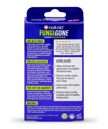 Nail-Aid FUNGI GONE Lemon Eucalyptus Clear - Anti-Fungal Nail Treatment - Buy Online on GoSupps.com