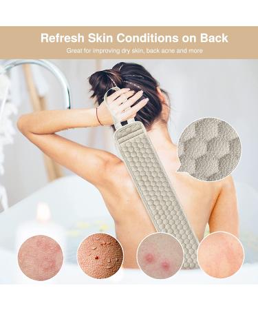 Suntee 2 Pack Exfoliating Back Scrubber Set for Shower - Loofah Back Washer for Men and Women (32.5*3.5 inch) - Buy Online on GoSupps.com