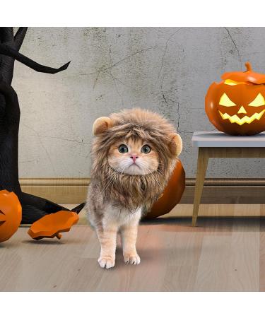 Shop XJKLBYQ Lion Mane Wig - Funny Cat Costumes for Halloween & Christmas | Furry Pet Clothing for Neck Sizes Under 11 Inches - Buy Online on GoSupps.com