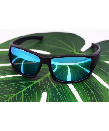 Zelori Polarized Floating Fishing Sunglasses | Unsinkable TPX Frame | UV400 for Watersports & Kayaking - Black/Blue Blue - Buy Online on GoSupps.com
