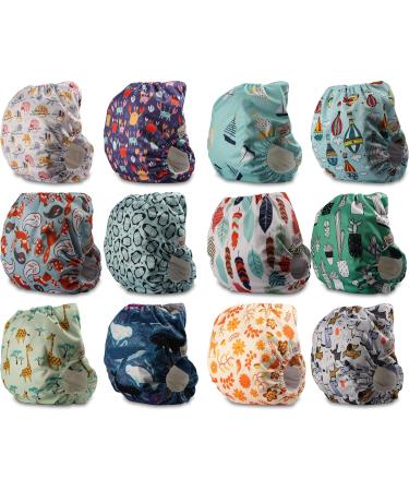 Littles and Bloomz Baby Reusable Pocket Cloth Diaper Standard Popper 12 Nappies FLP2-1202 - Buy Online on GoSupps.com
