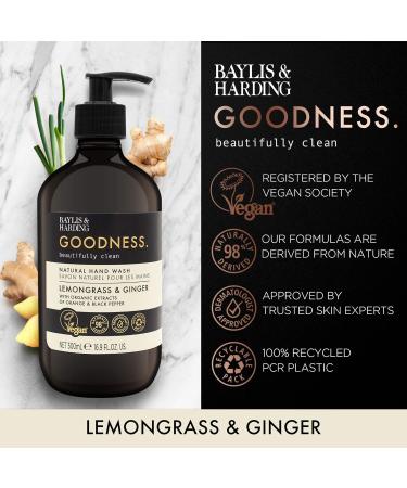 Baylis & Harding Goodness Lemongrass & Ginger Toiletries Bundle - 6 x 500ml Hand Wash & Body Wash Bottles - Vegan Friendly - Buy Online on GoSupps.com