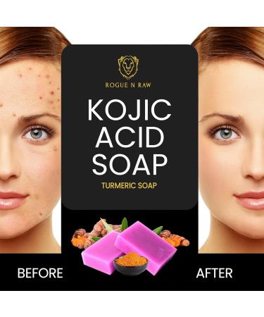 Kojic Acid Soap & Pure Turmeric Bar - Brightening Lavender Soap with Vitamin C & E 2 Pack - All Skin Types 100G - Buy Online on GoSupps.com
