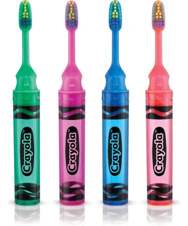 Crave Clean: GUM Crayola Kids' Travel Toothbrush with Antibacterial Bristles, Soft, Ages 4+, 2 Count - Buy Online on GoSupps.com