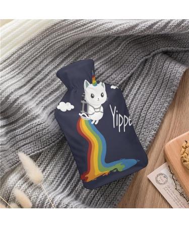 Rainbow Unicorn Cat Hot Water Bottle | Rubber Pain Relief & Foot Warmer - International Shipping Available - Buy Online on GoSupps.com