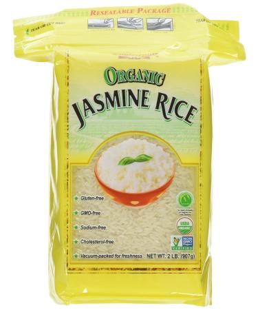 Golden Star Jasmine Rice 2 lb (Pack of 2) 100% organic, gluten free, GMO free Organic Jasmine Pack of 2 2lbs