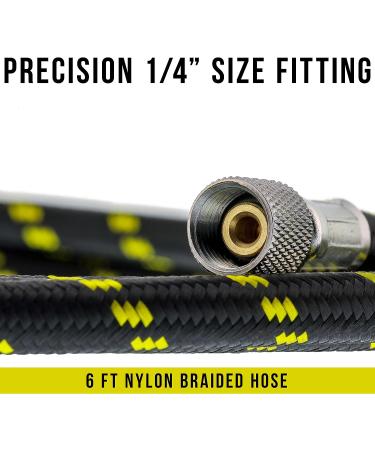 Master Airbrush Premium 6ft Nylon Braided Hose - 1/8 to 1/4 Fittings (Color May Vary) - Buy Online on GoSupps.com