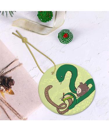 YYHHAOFA Sunflower Seeds Earthworm Snake Prints Christmas Ceramic Round Pendant Decoration - Festive Hanging Ornament for Stores and Homes -2.9 in - Buy Online on GoSupps.com