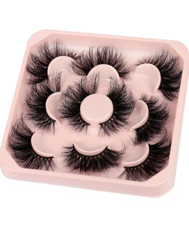 Pooplunch 25MM Fluffy Mink Eyelashes | 8D Volume Dramatic Fake Lashes | 5 Pairs Wispy Long Lashes for All Occasions - Buy Online on GoSupps.com