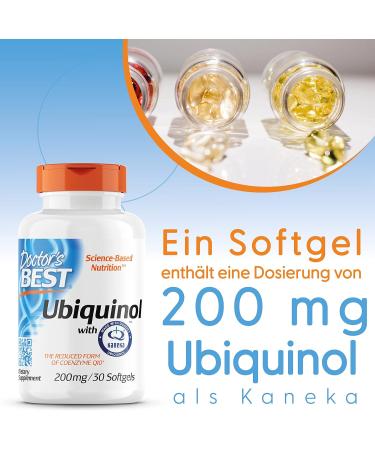 Doctor's Best Ubiquinol 200mg | Kaneka QH CoQ10 - 30 Capsules for Heart Health & Energy | Buy Internationally - Buy Online on GoSupps.com