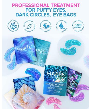 Maree Eye Gel Pads - Natural Marine Collagen with Hyaluronic Acid for Wrinkles, Puffy Eyes, Dark Circles, and Eye Bags - Anti Aging Mask Patches - Buy Online on GoSupps.com