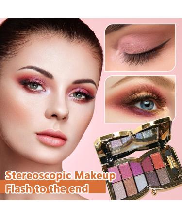 Glitter Eyeshadow Palette - 10 Highly Pigmented Shimmer Colors | Waterproof & Long Lasting Nude Makeup Set - Buy Online on GoSupps.com