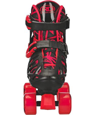 Roller Derby Track Star Adjustable Roller Skates - Black/Red - Large (3-6) | Boys & Girls Beginners - Buy Online on GoSupps.com