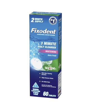 Fixodent Plus Scope Daily Denture Cleaner Tablets 60 Count (2 Month Supply) 60 Count