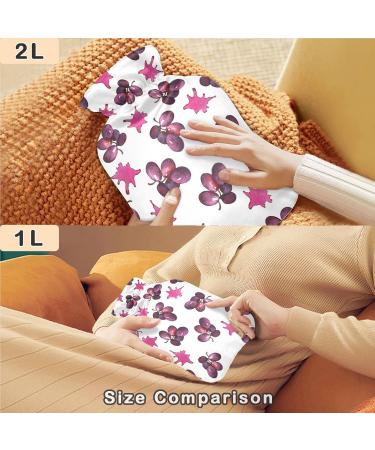 Naanle 1L Hot Water Bottle with Cover - Transparent Heat & Cold Therapy for Pain Relief | Ideal for Bed Hands & Feet - Buy Online on GoSupps.com