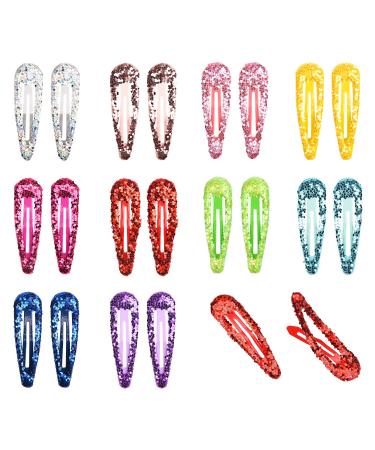 AOVNA Sequin Hairpin Hair Decoration Bling Hair Accessories Gifts for Girls Kids Clip with Sequin Lovely Snap Pin Curl Clips (20)